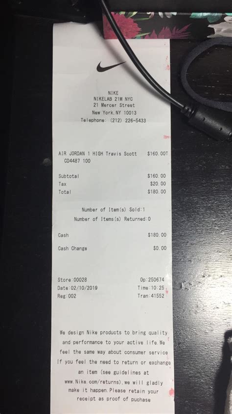 fake nike.com receipt